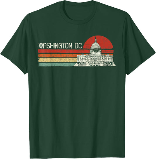 Retro Washington DC Shirt - Washington DC Capitol Hill Shirt T-Shirt - T-Shirt | Forest