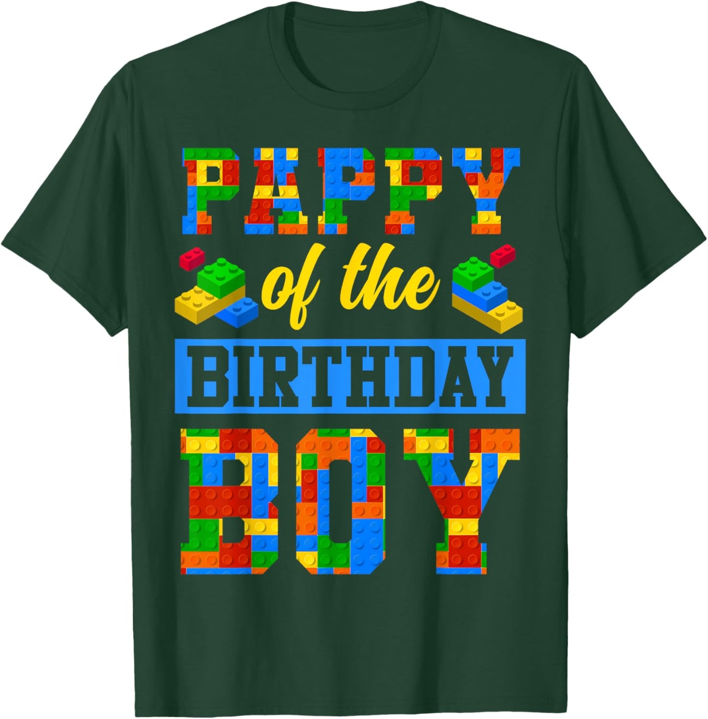 Pappy Of The Birthday Boy Building Block Bday Party T-Shirt - T-Shirt | Forest