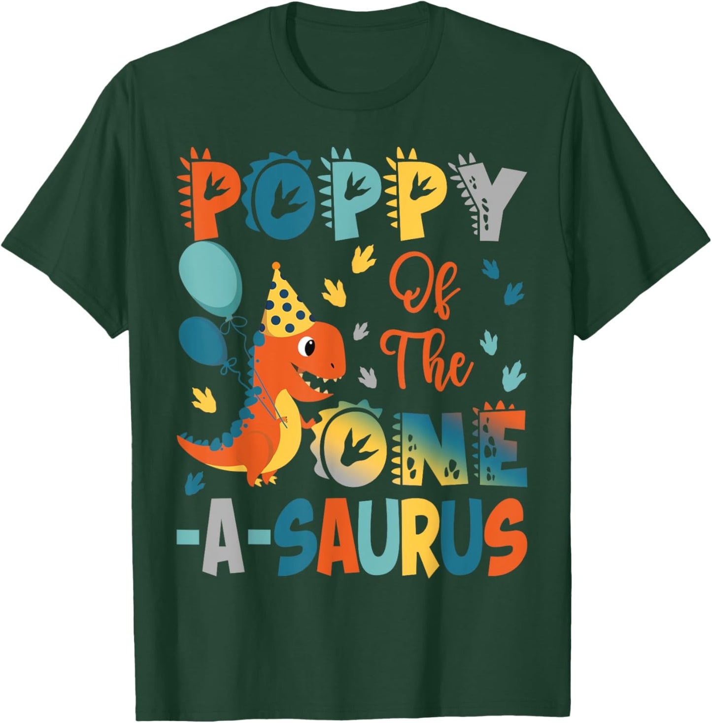Poppy Of The One-A-Saurus 2Nd Birthday Dinosaur Party T-Shirt - T-Shirt | Forest