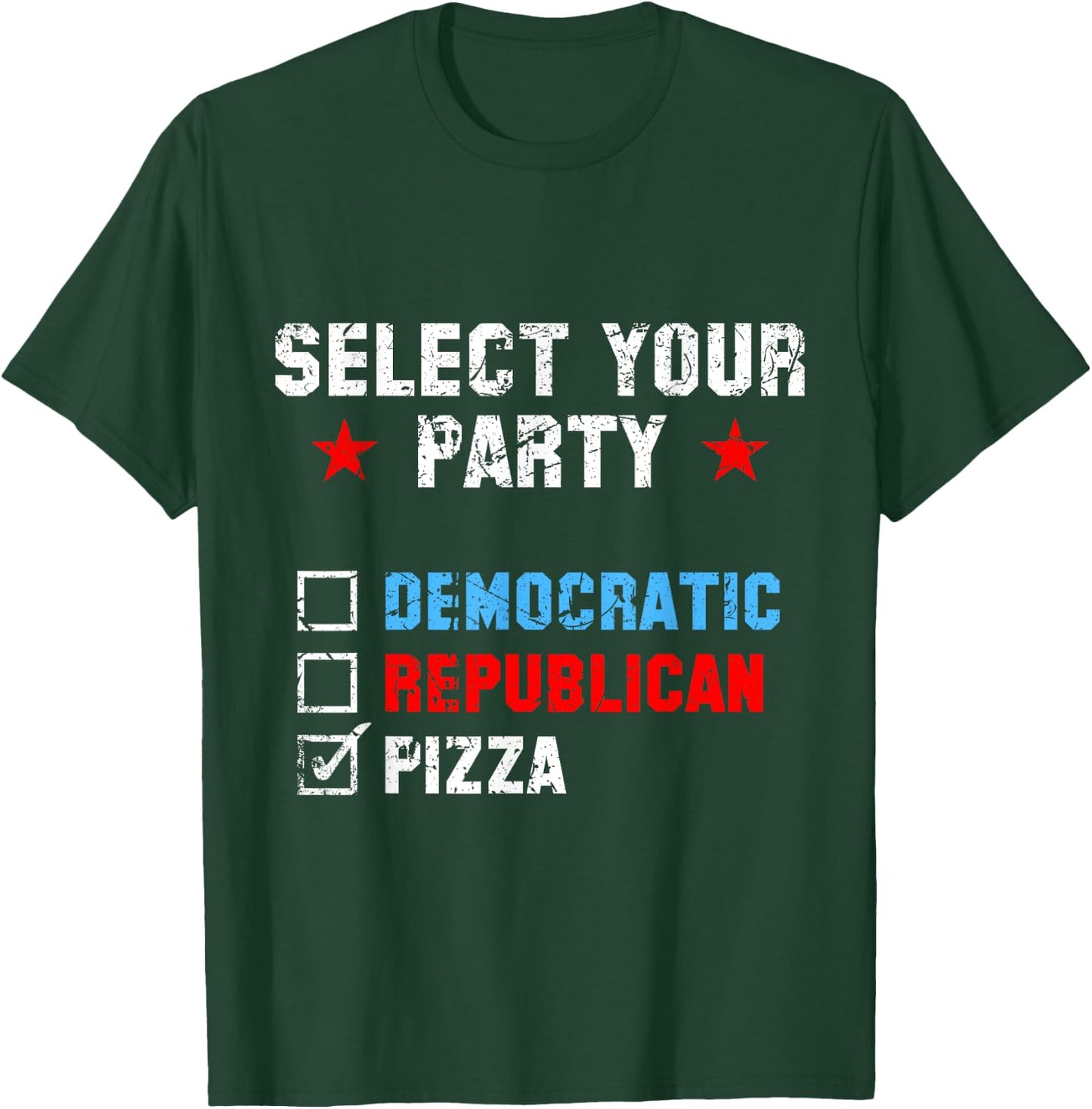 Select Your Party Republican Democrat Pizza Political T-Shirt - T-Shirt | Forest