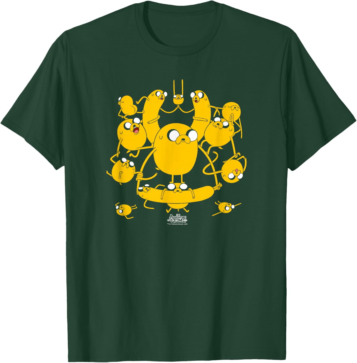 Cartoon Network Adventure Time Multiple Jakes Kids Black T-Shirt - T-Shirt | Forest