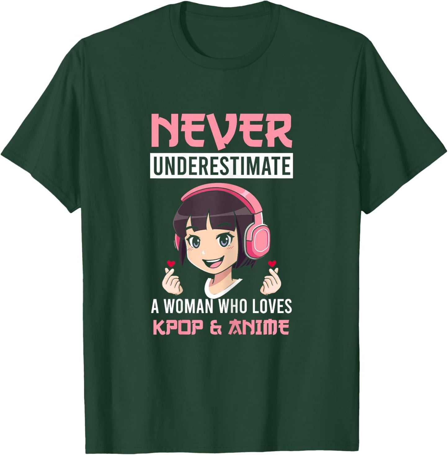 A Woman who Loves Kpop Anime Merch K-pop Merchandise Gift T-Shirt - T-Shirt | Forest