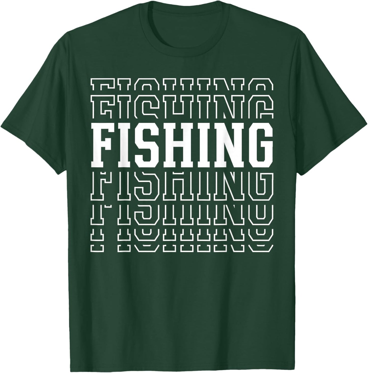 Fishing Funny Layered Text Fisherman Fisher Youth T-Shirt - T-Shirt | Forest