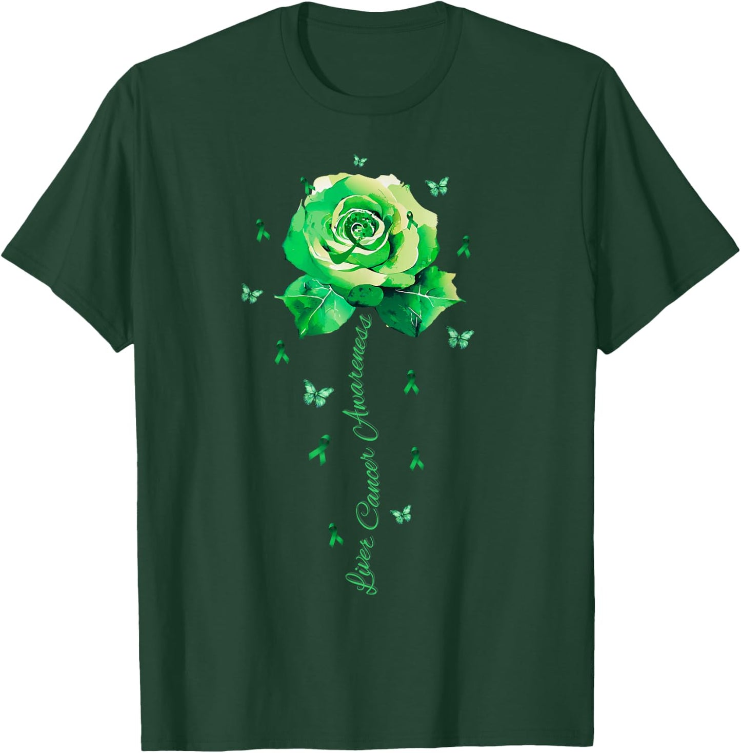 Flower Liver Cancer Awareness Shirt T-Shirt - T-Shirt | Forest
