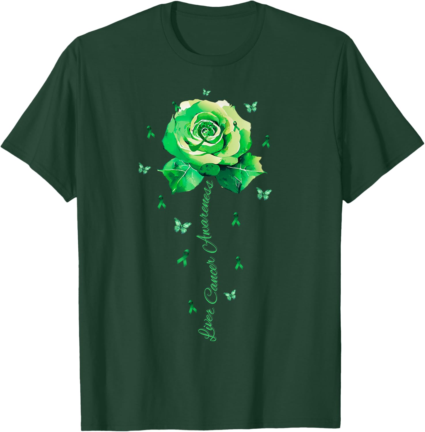 Flower Liver Cancer Awareness Shirt T-Shirt - T-Shirt | Forest