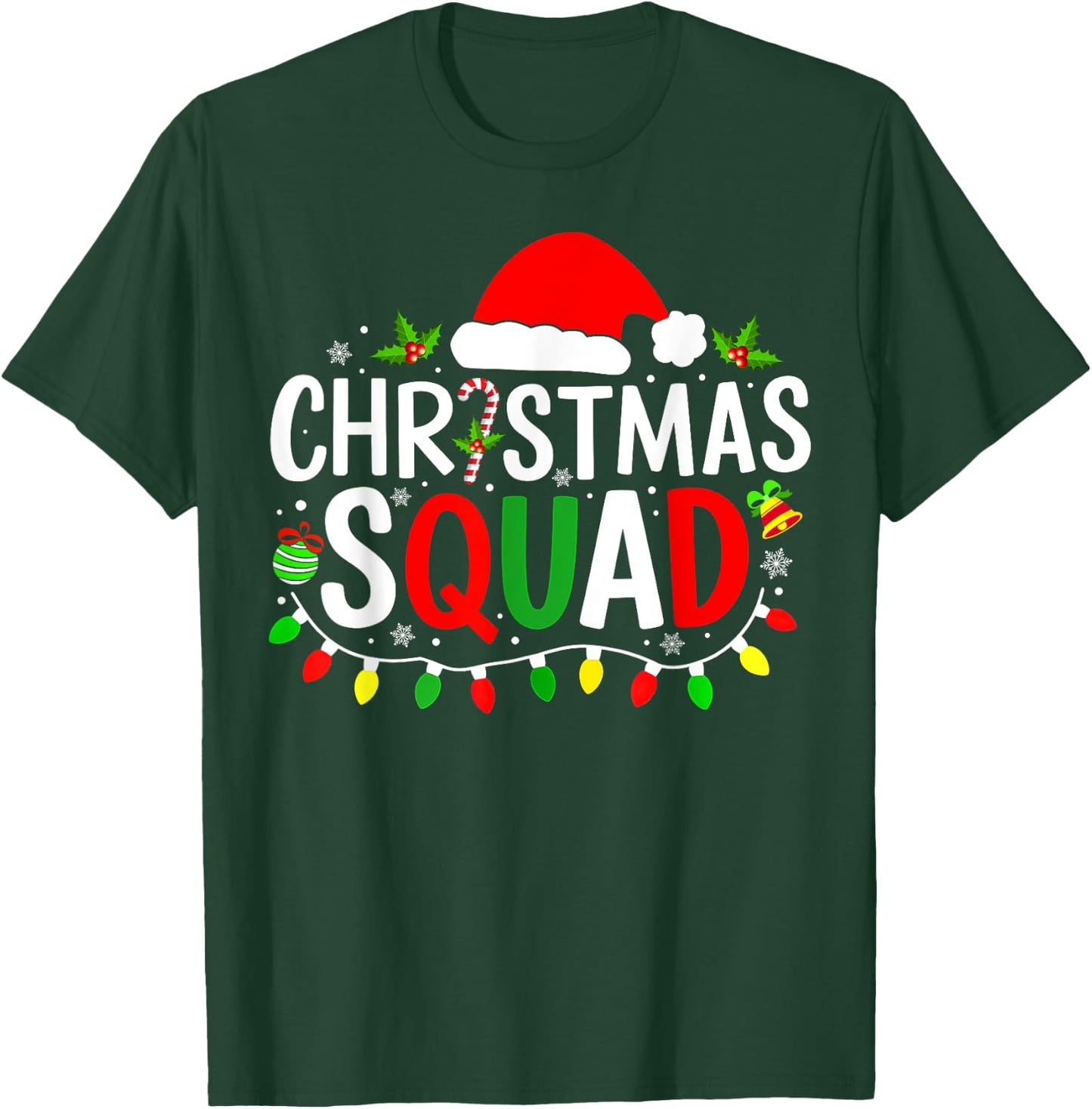 Christmas Squad Matching Pajamas Men Women Xmas Lights T-Shirt - T-Shirt | Forest