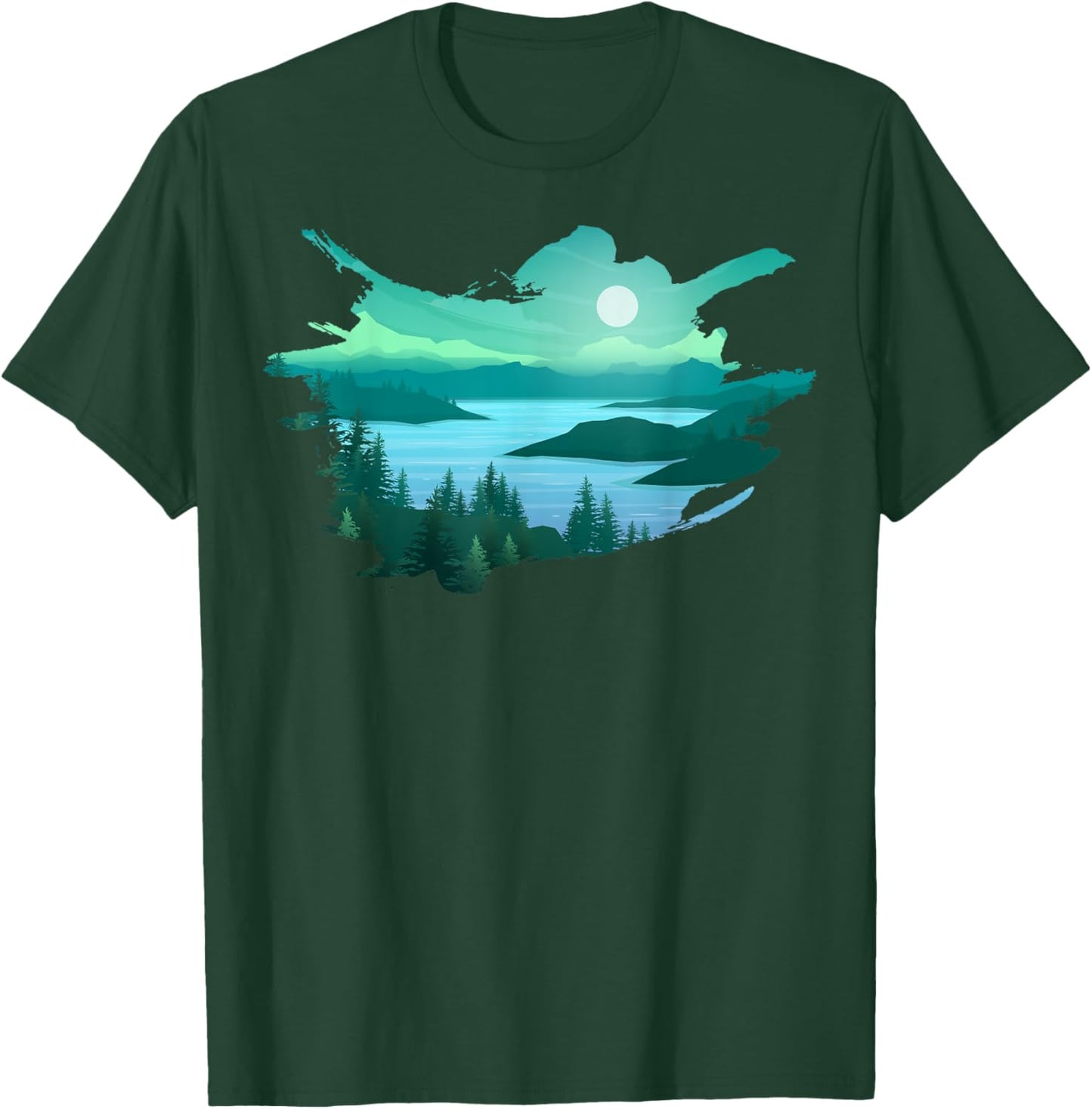 Timeless Mountain, Nature Trees, River and Forest T-Shirt - T-Shirt | Forest