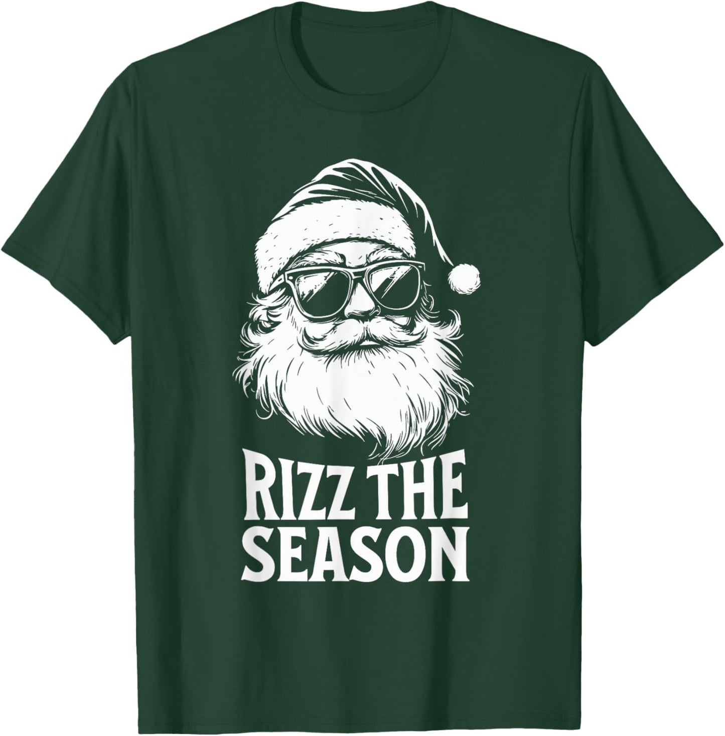 Rizz The Season Teens Kids School Christmas Santa Claus T-Shirt - T-Shirt | Forest