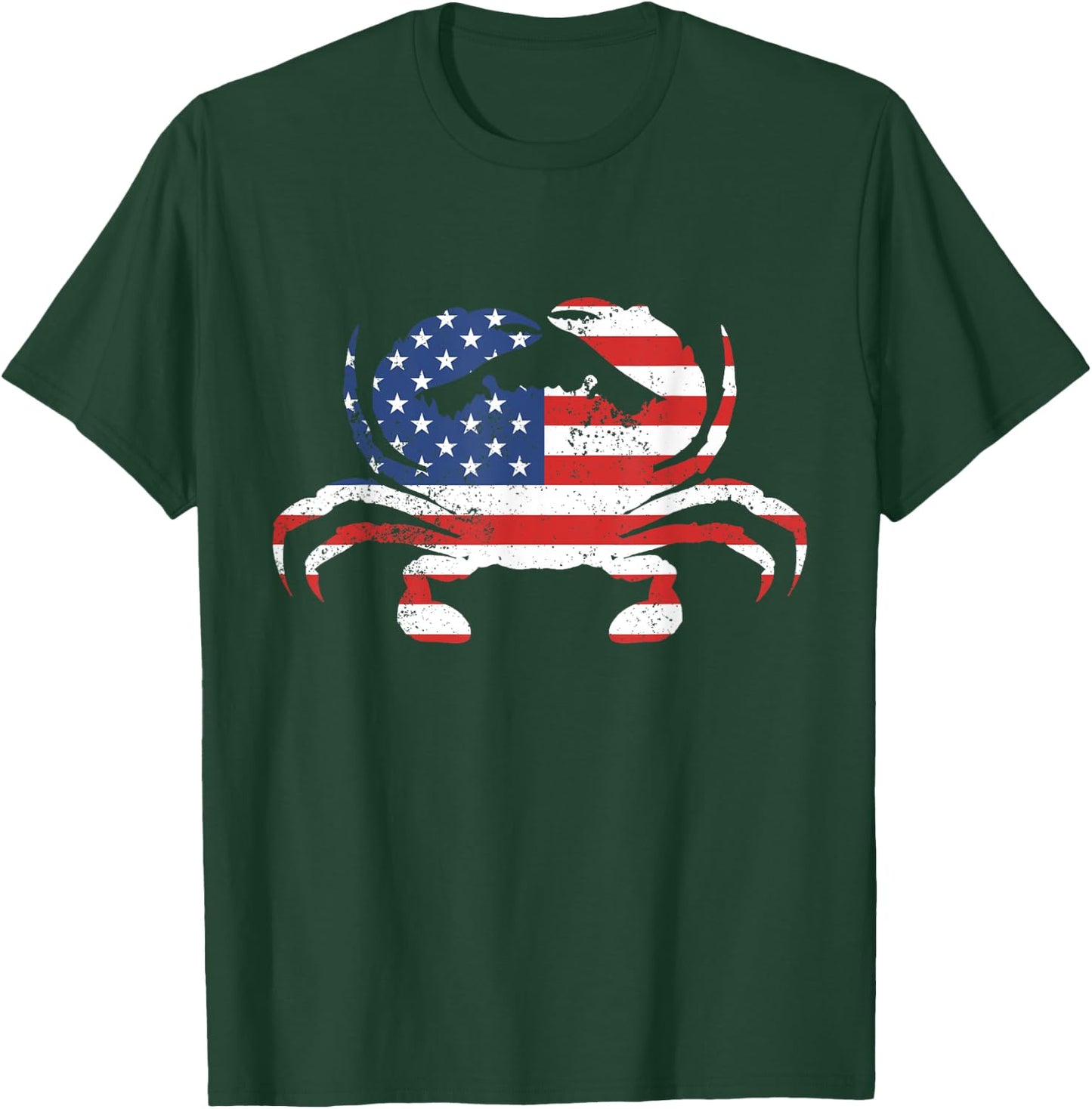American Flag Crab Blue Crab Seafood USA Crab Meat Lover T-Shirt - T-Shirt | Forest