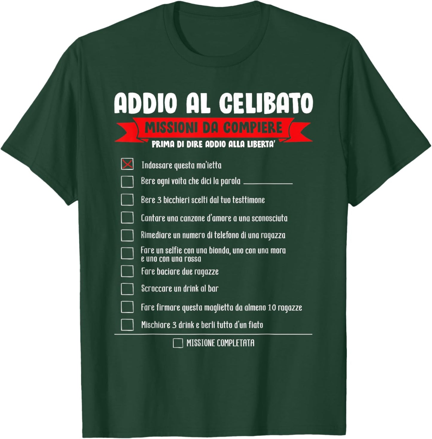 Gioco Addio Al Celibato Lista Addio Al Celibato Uomini Donne T-Shirt - T-Shirt | Forest