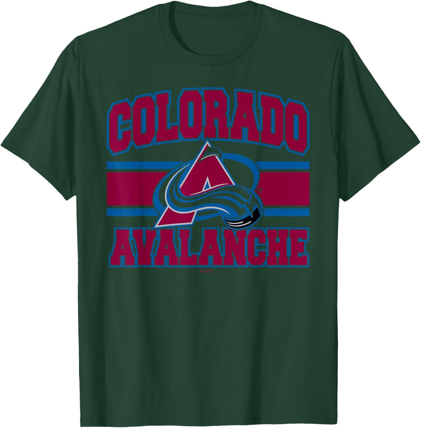 Colorado Avalanche Stripe White Officially Licensed T-Shirt - T-Shirt | Forest