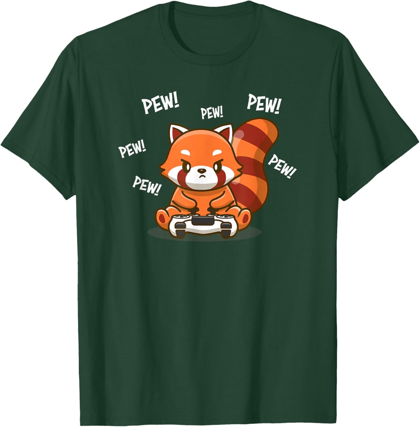 Cute Kawaii Video Gamer Red Panda Lover T-Shirt - T-Shirt | Forest