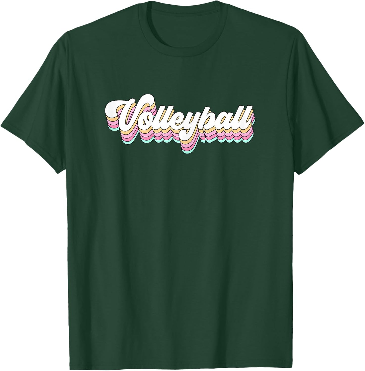 Retro Volleyball Pastel Aesthetic Teen Girls Women Groovy T-Shirt - T-Shirt | Forest