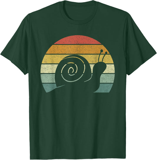 Vintage Retro Snail Shirt Funny Snail Pet Lover Gifts T-Shirt - T-Shirt | Forest