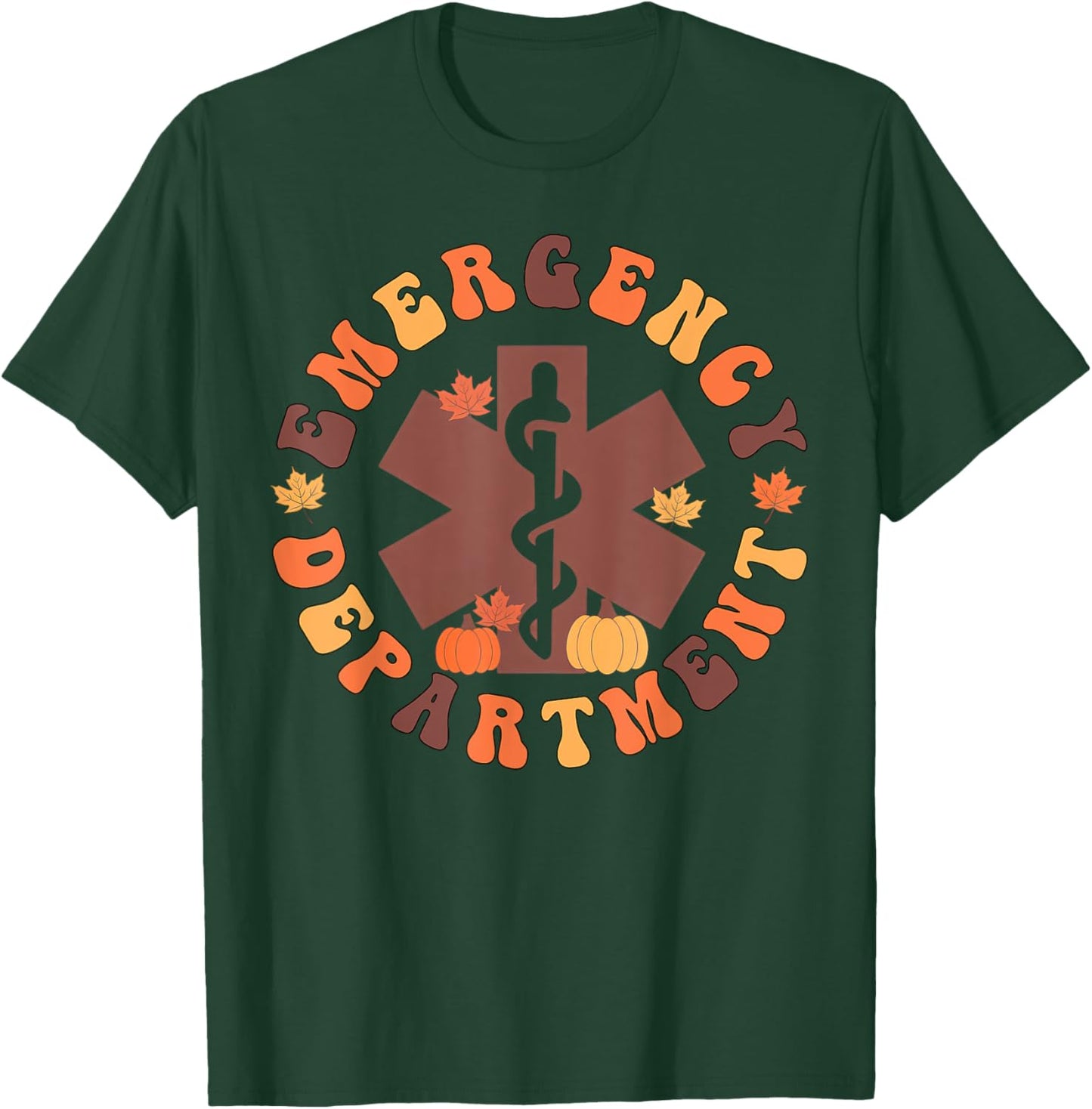 Emergency Department ER Nurse Fall Pumpkin Thanksgiving T-Shirt - T-Shirt | Forest