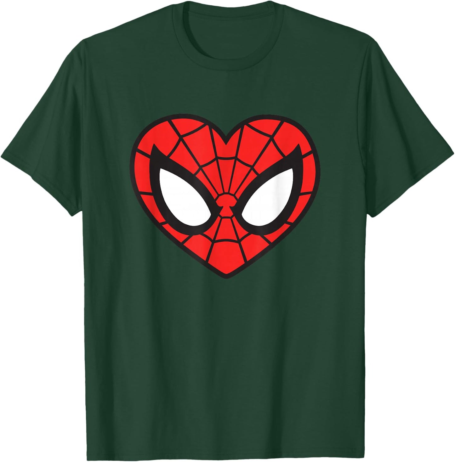 Marvel Spider-Man Modern Heart Mask Logo T-Shirt - T-Shirt | Forest