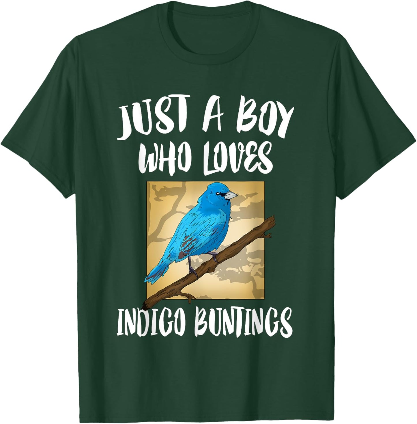 Just A Boy Who Loves Indigo Buntings Birds Birding T-Shirt - T-Shirt | Forest