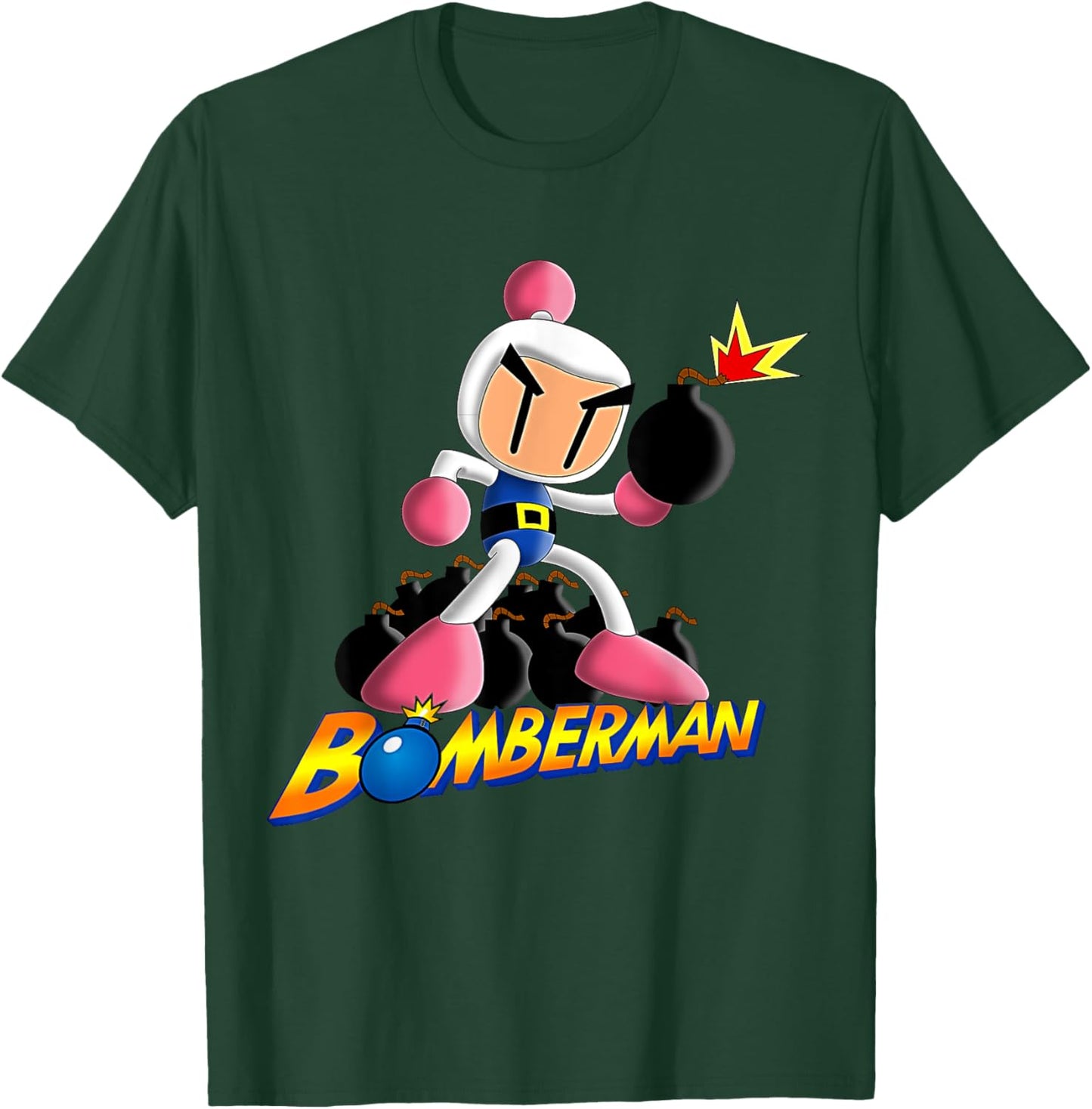 Bomberman Bombing Explosive Retro Gamer Nostalgia Classic T-Shirt - T-Shirt | Forest