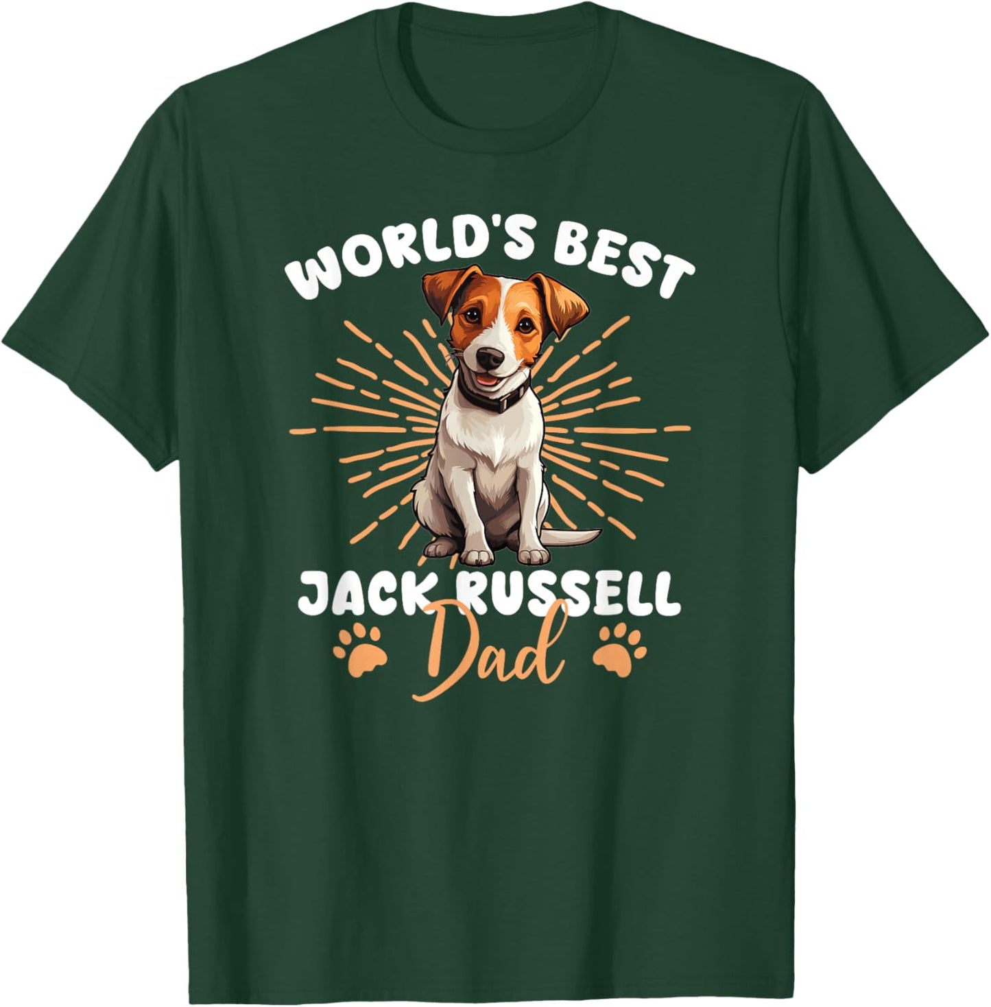 Jack Russell Terrier Groovy World's Best Jack Russell Dad T-Shirt - T-Shirt | Forest