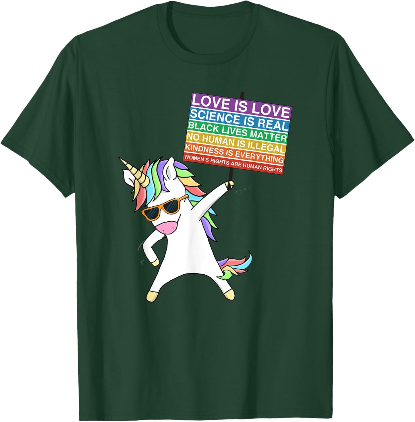 Social Justice Unicorn Protest Equality Egalitarian T-Shirt - T-Shirt | Forest