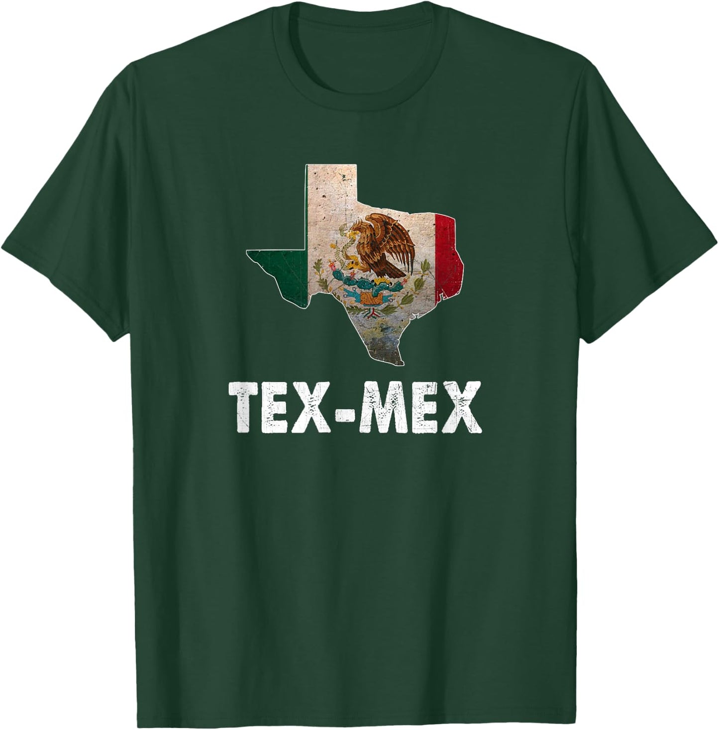 Tex-Mex Texas State with Mexico Flag - Mexican Food Lover T-Shirt - T-Shirt | Forest