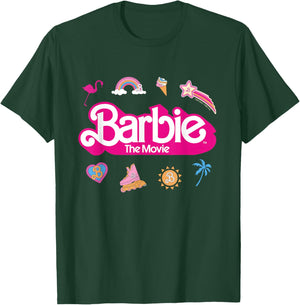 Barbie The Movie - Movie Logo Icons T-Shirt - T-Shirt | Forest