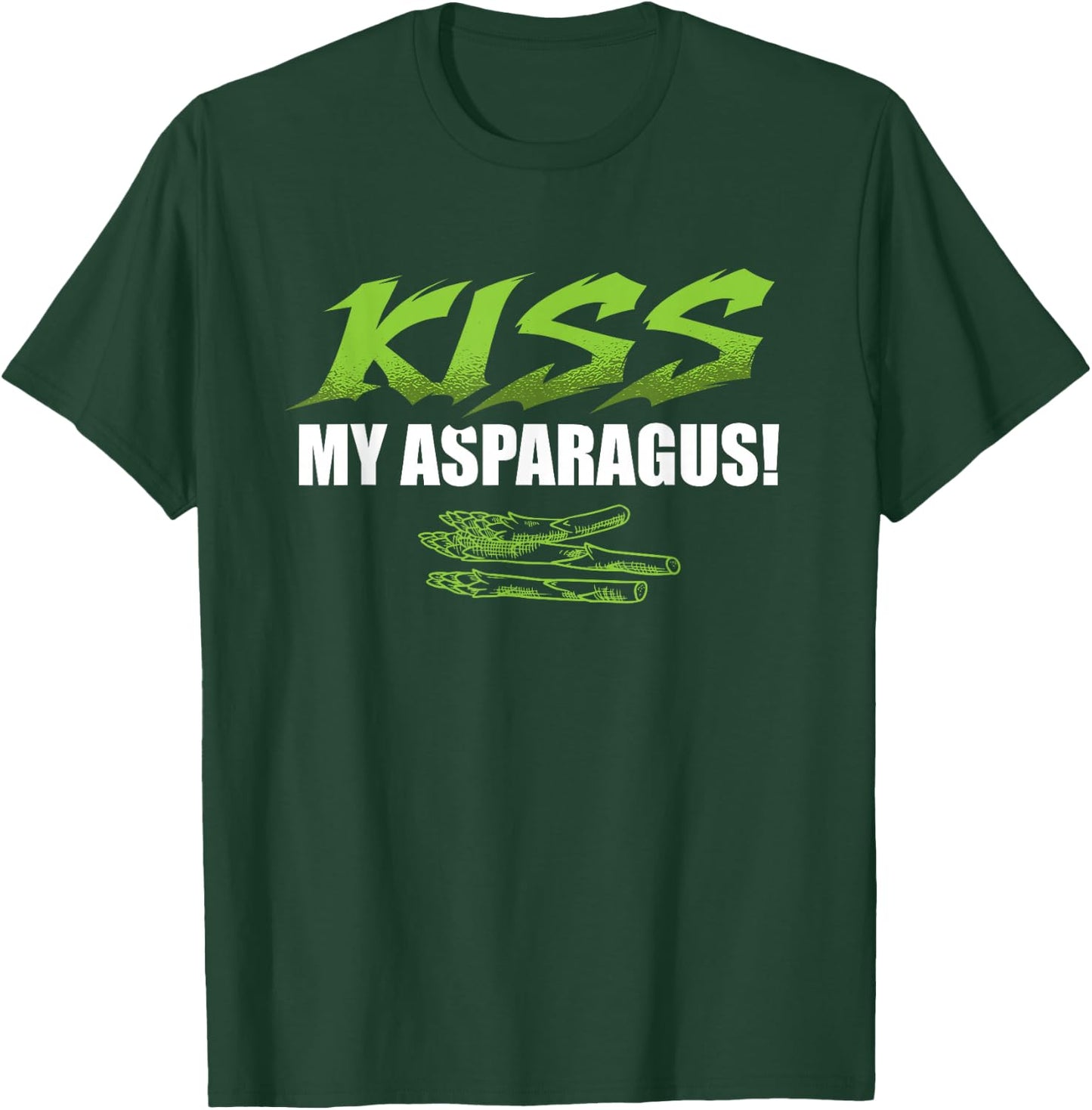 Kiss My Asparagus Lover Vegetarian Vegetable Vegan T-Shirt - T-Shirt | Forest