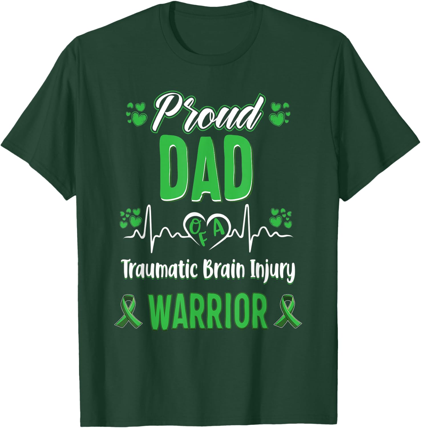 proud Dad Traumatic Brain Injury warrior awareness T-Shirt - T-Shirt | Forest