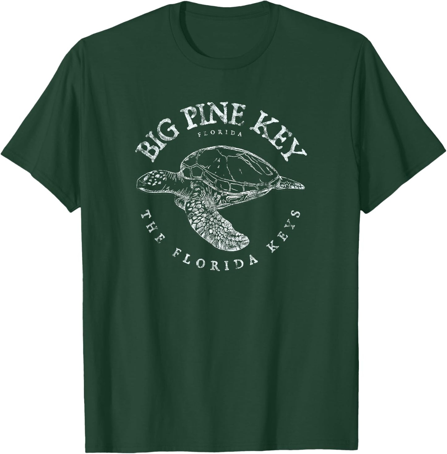 Big Pine Key Turtle Florida Keys Scuba Fishing Diving T-Shirt - T-Shirt | Forest