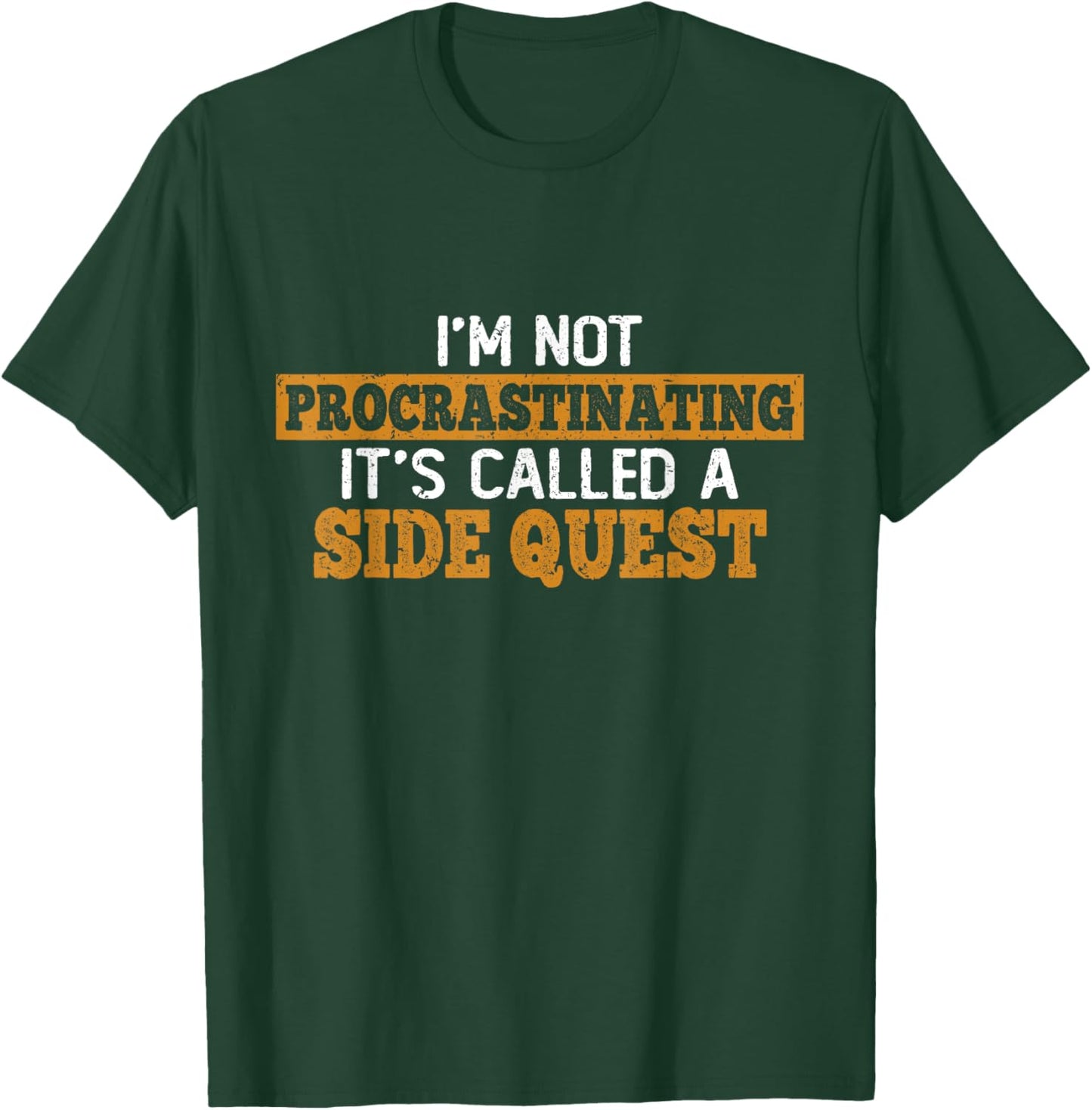 Not Procrastinating Side Quests Funny RPG Gamer Dragons T-Shirt - T-Shirt | Forest