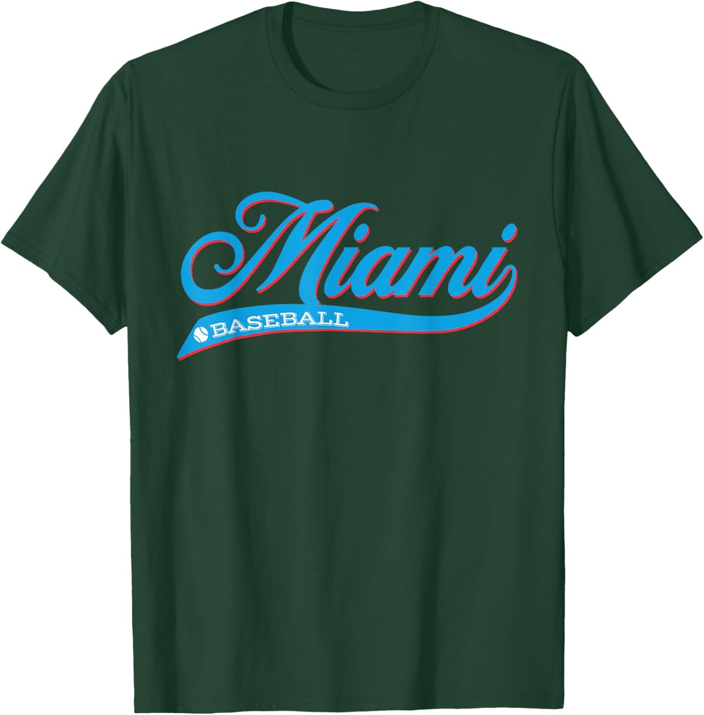 Vintage Retro Miami Baseball Classic T-Shirt - T-Shirt | Forest