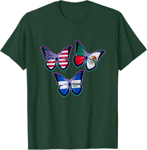 Multiculti Heritage. El Salvador Mexico and The USA T-Shirt - T-Shirt | Forest