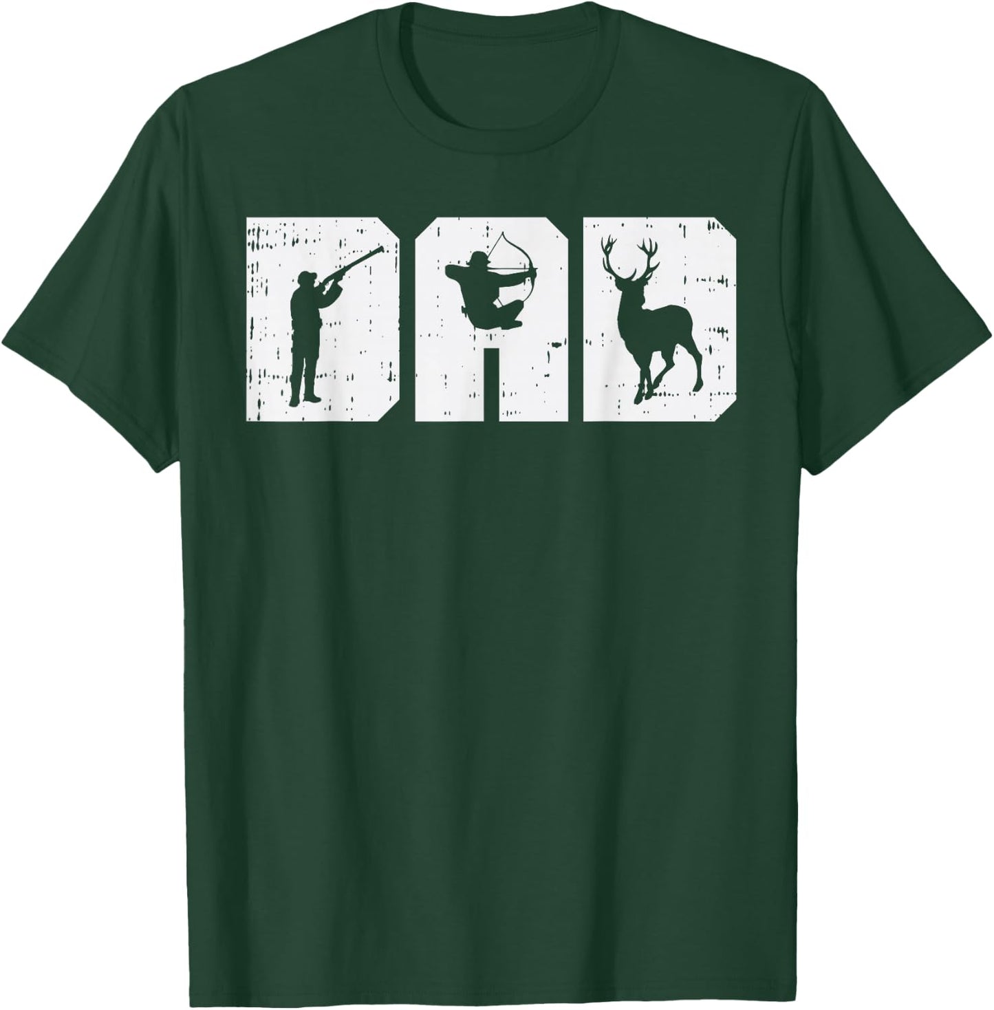 Dad Shooting Archery Deer Archer Bow Hunting Hunter Men Gift T-Shirt - T-Shirt | Forest