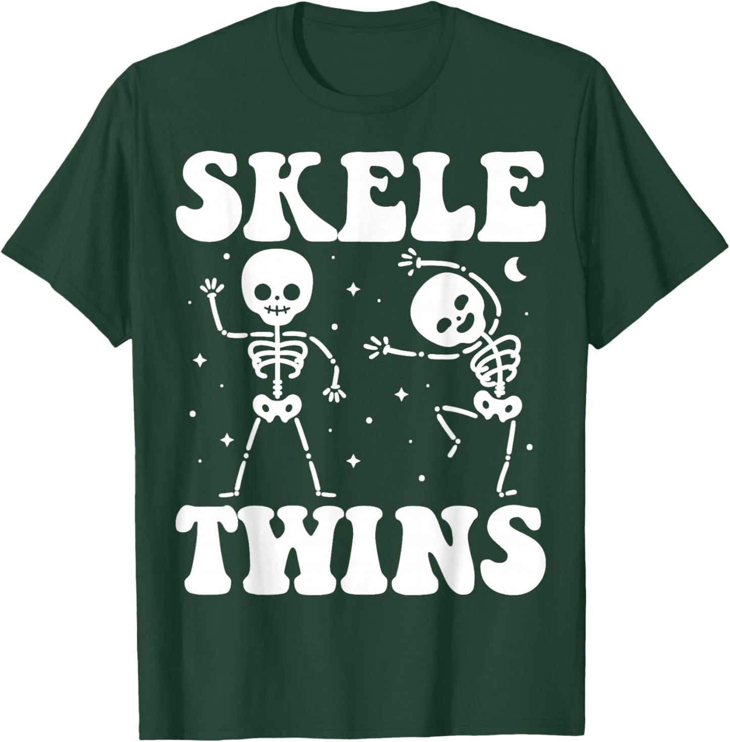 Funny Dancing Skeletons Twins Halloween Matching Skeletwins T-Shirt - T-Shirt | Forest