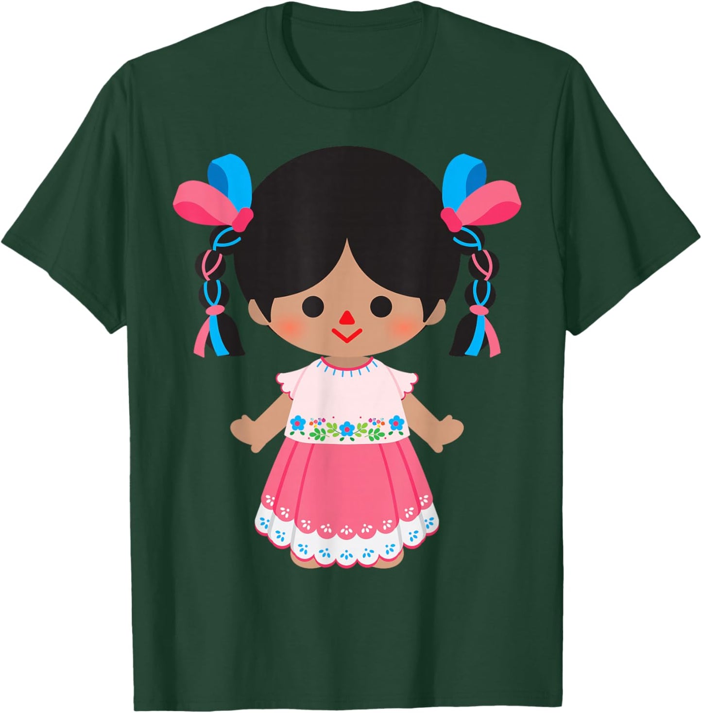Mexican Doll Maria Mazahua Otomi Lele Traditional Handmade T-Shirt - T-Shirt | Forest