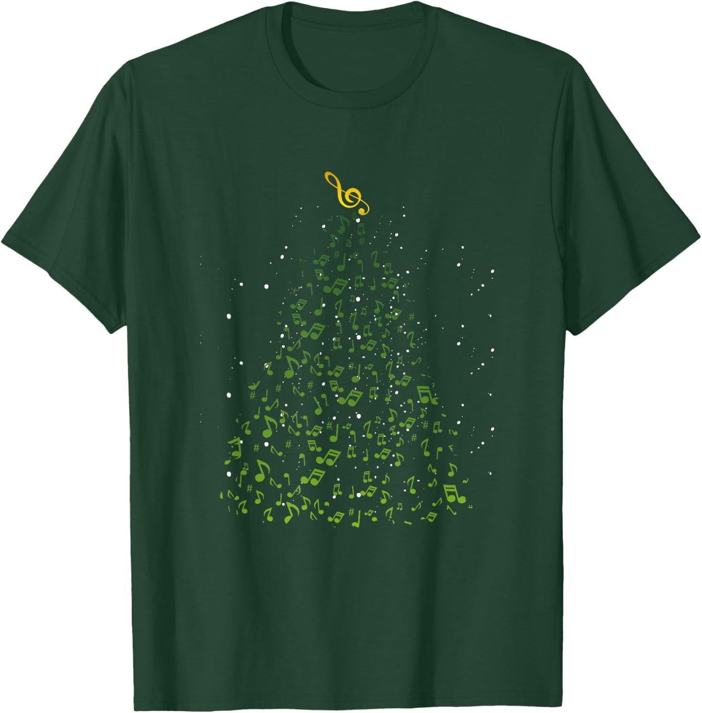 Musical Notes Funny Music Lover Musician Christmas Apparel T-Shirt - T-Shirt | Forest