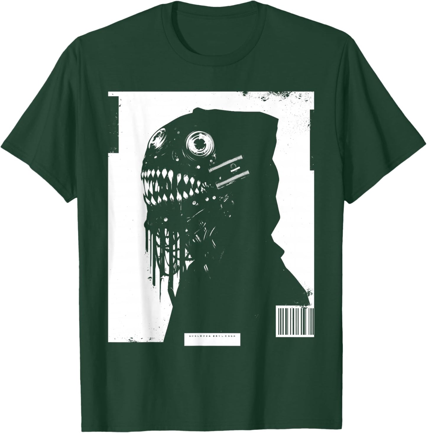 Horror Techwear Ghoul Futuristic Grunge Cybergoth Gothic T-Shirt - T-Shirt | Forest