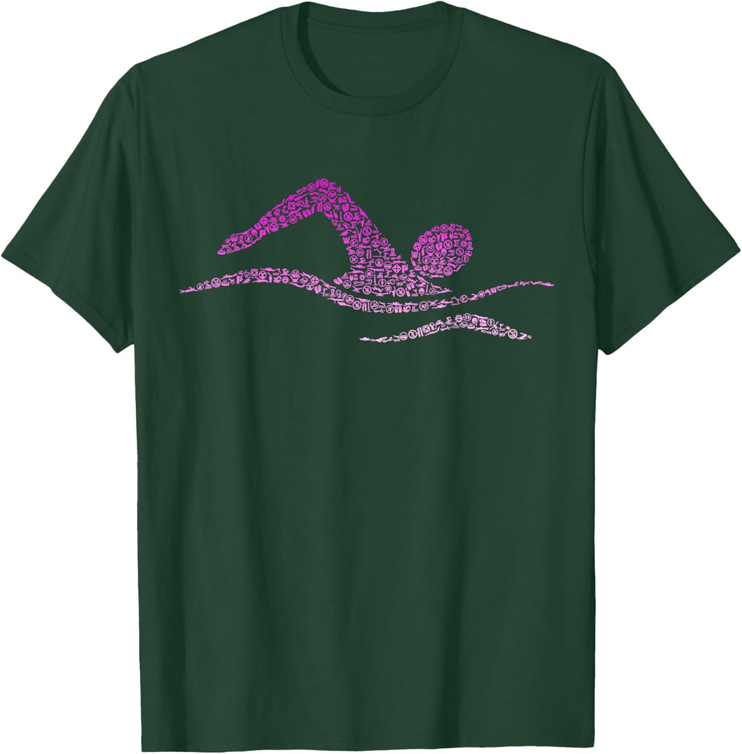 Silhouette Icon Swimmer Shirt | Girls Swimming T-Shirt - T-Shirt | Forest