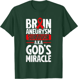 Brain Aneurysm Awareness Survivor T-Shirt - T-Shirt | Forest