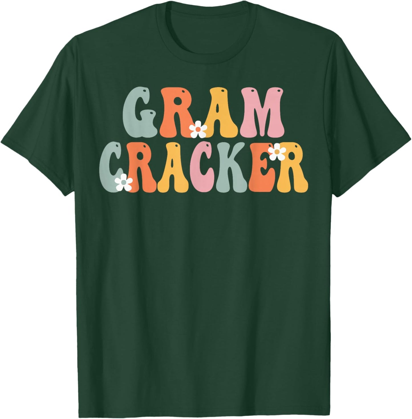 GRAM-CRACKER Retro Groovy Mom Cute Mothers Day Funny Grandma T-Shirt - T-Shirt | Forest