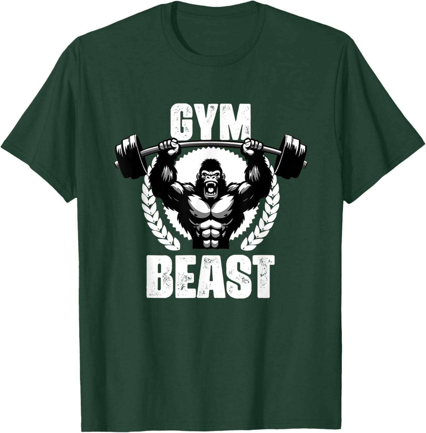 Gym Beast Gorilla Weightlift Workouts Gym Quotes Gym Fitness T-Shirt - T-Shirt | Forest