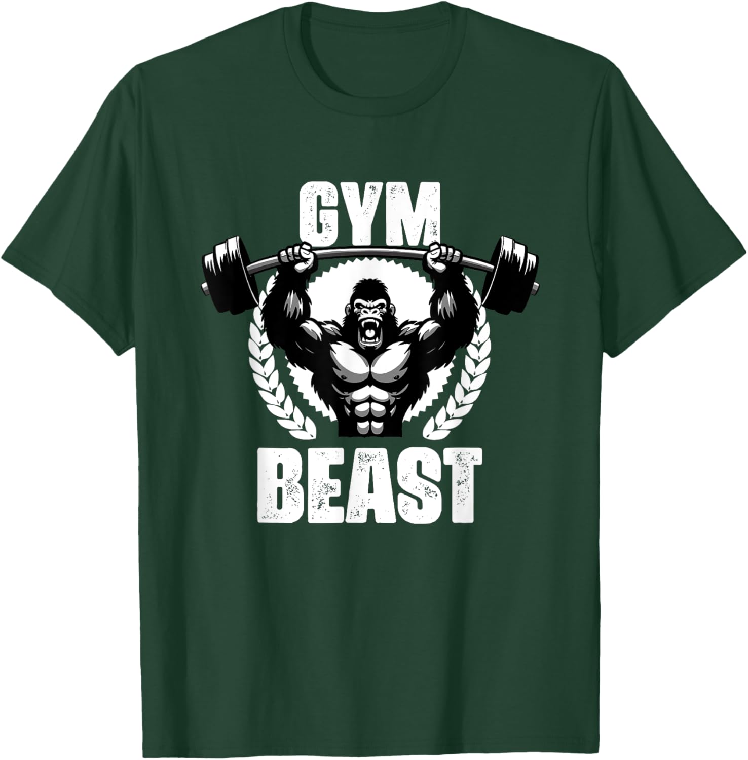 Gym Beast Gorilla Weightlift Workouts Gym Quotes Gym Fitness T-Shirt - T-Shirt | Forest