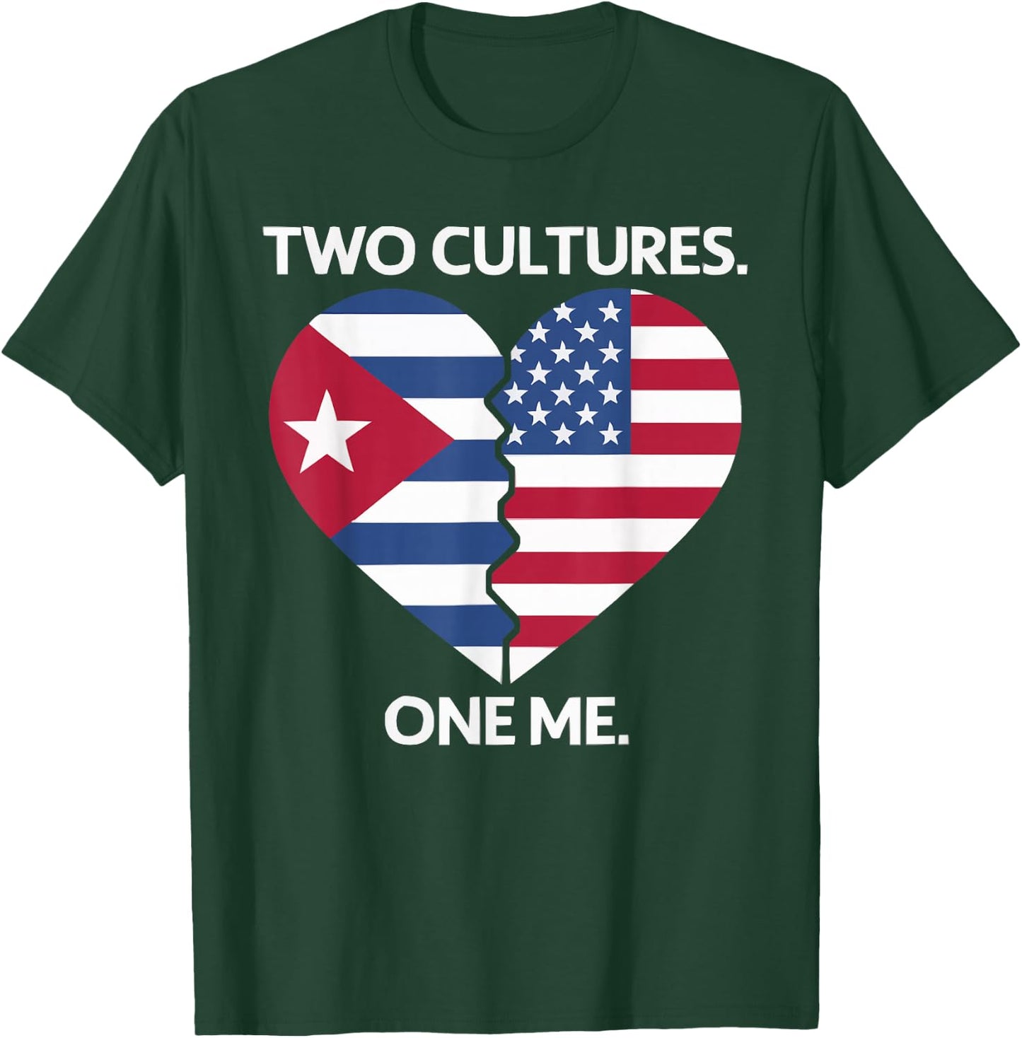 Half Cuban Half American Country USA Flag Cuba America T-Shirt - T-Shirt | Forest