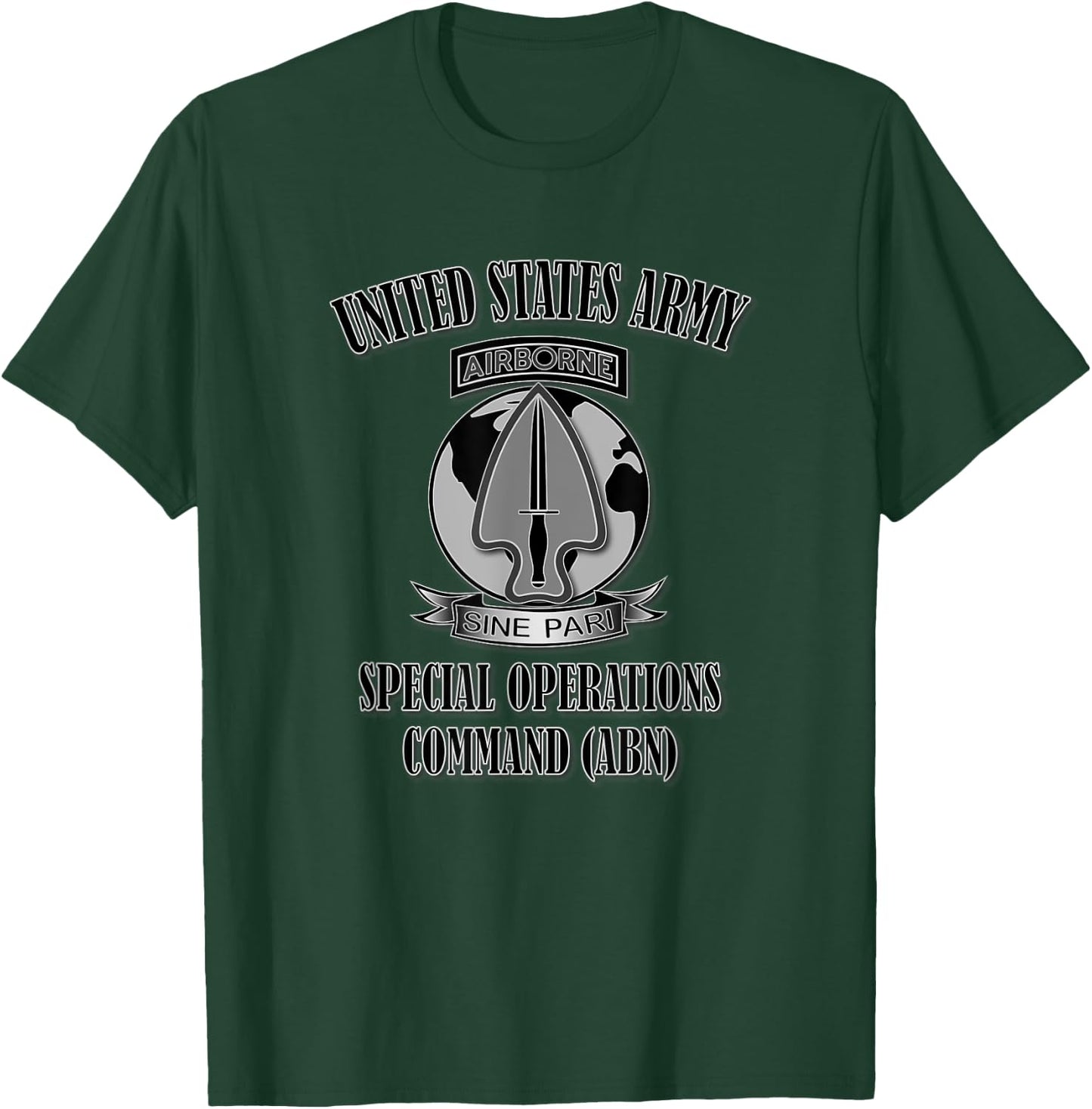 U.S. Army Special Operations Command (ABN) (Front Design) T-Shirt - T-Shirt | Forest