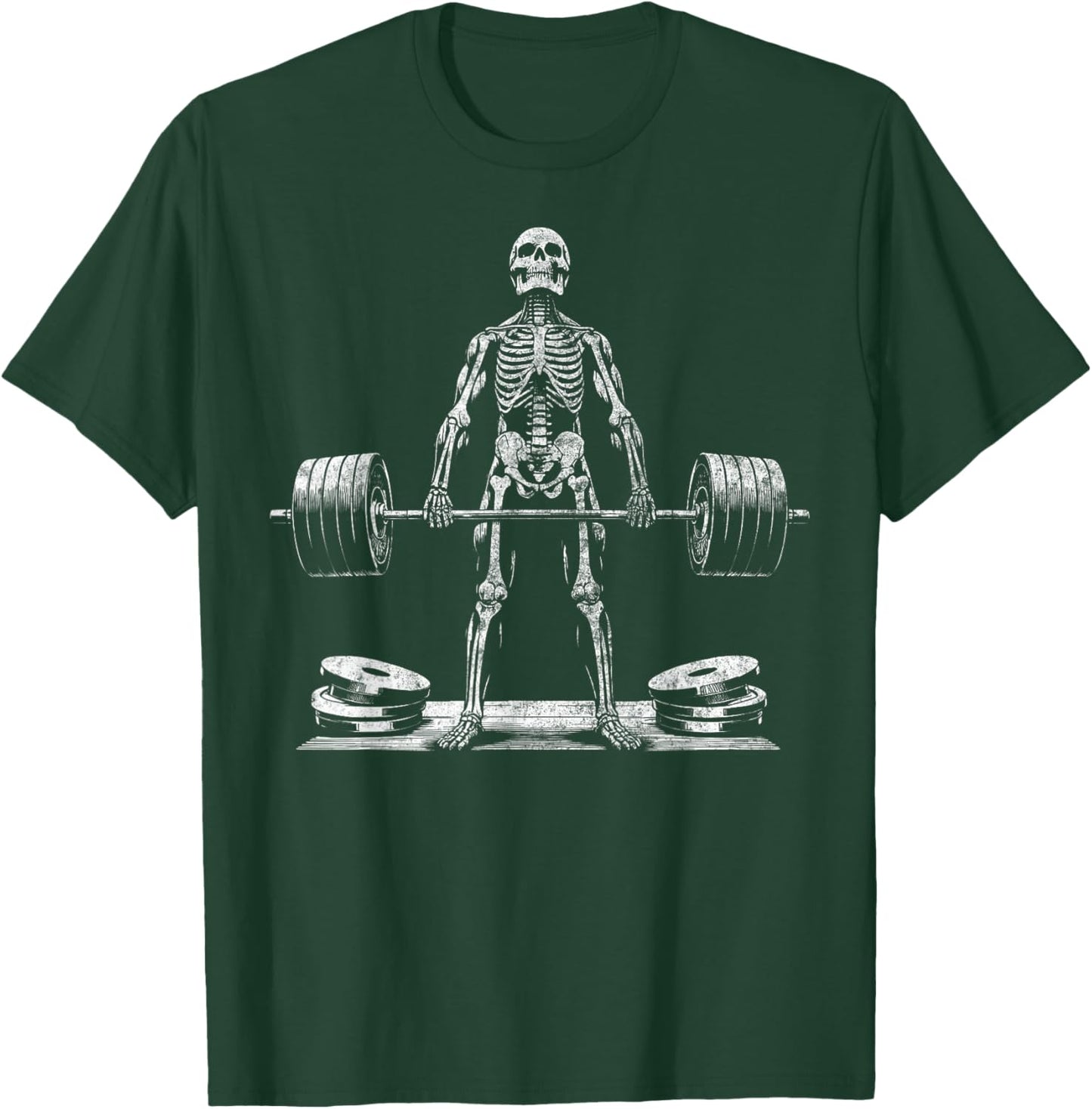 Deadlift Skeleton Halloween Gym Jokes Weightlifting Workout , Small T-Shirt - T-Shirt | Forest
