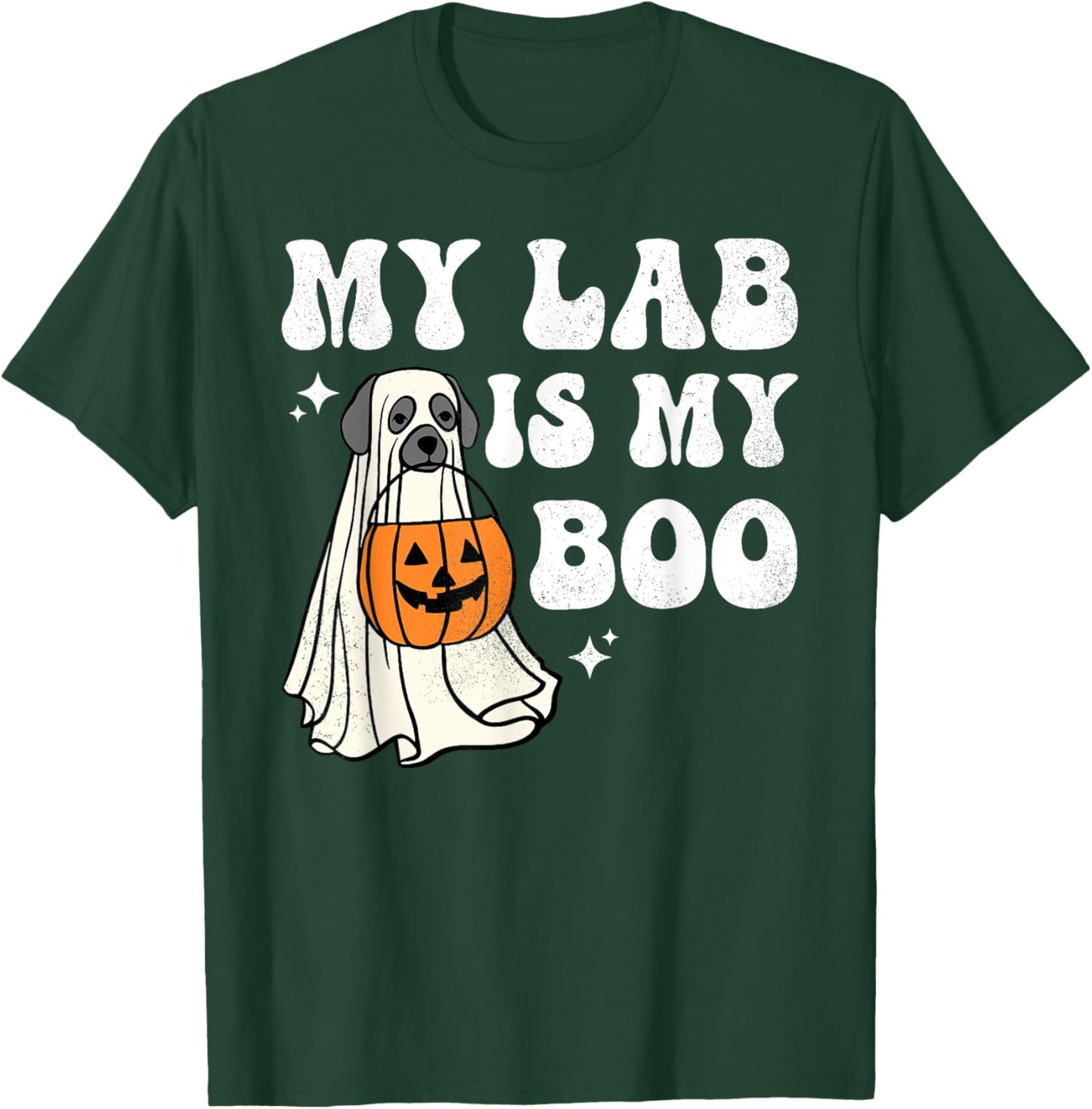 Halloween Black Lab Ghost Dog Lab Mom Retro Labrador Mama Do Men Women T-Shirt - T-Shirt | Forest