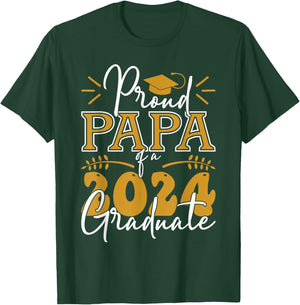 Family Grandpa Graduation Shirt, Proud Papa Of 2024 Graduate T-Shirt - T-Shirt | Forest