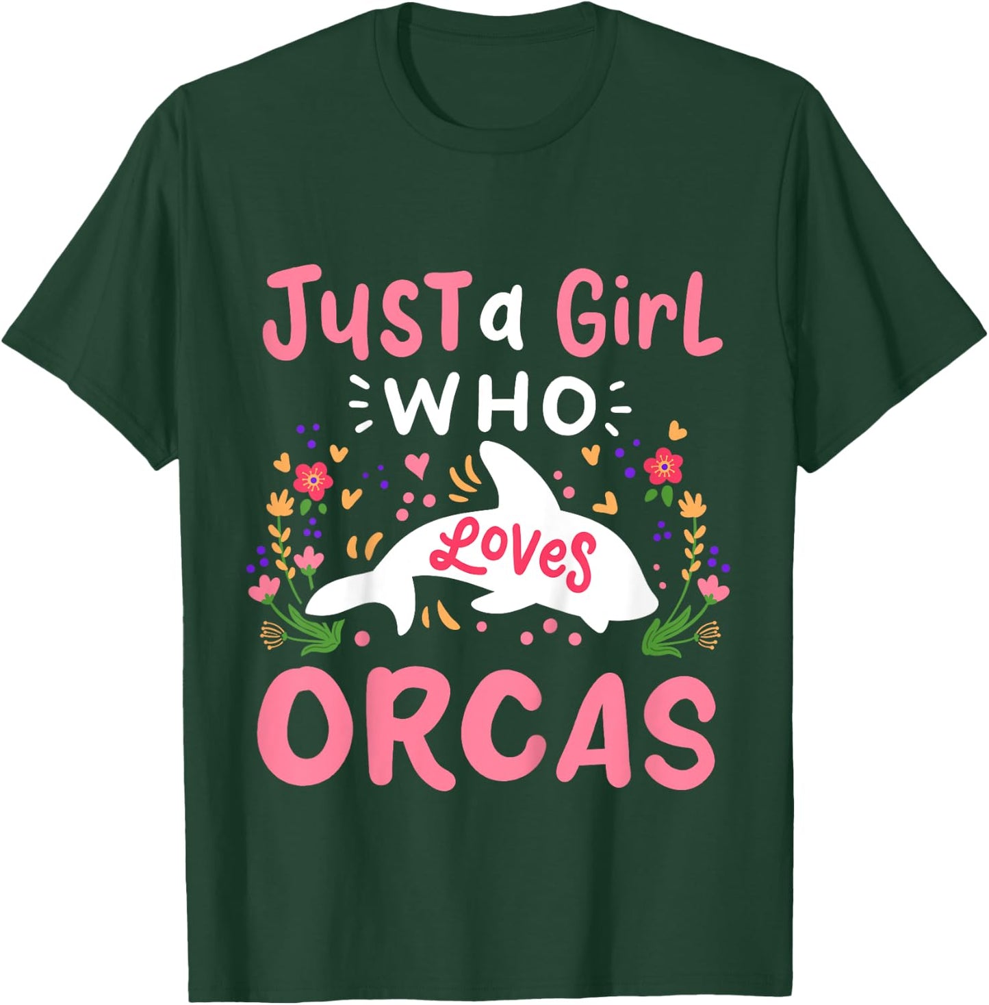 Kids Orca Whale Just A Girl Who Loves Orcas T-Shirt - T-Shirt | Forest