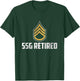Retired E-6 Staff Sergeant SSG Rank Insignia Veteran Papa T-Shirt - T-Shirt | Forest