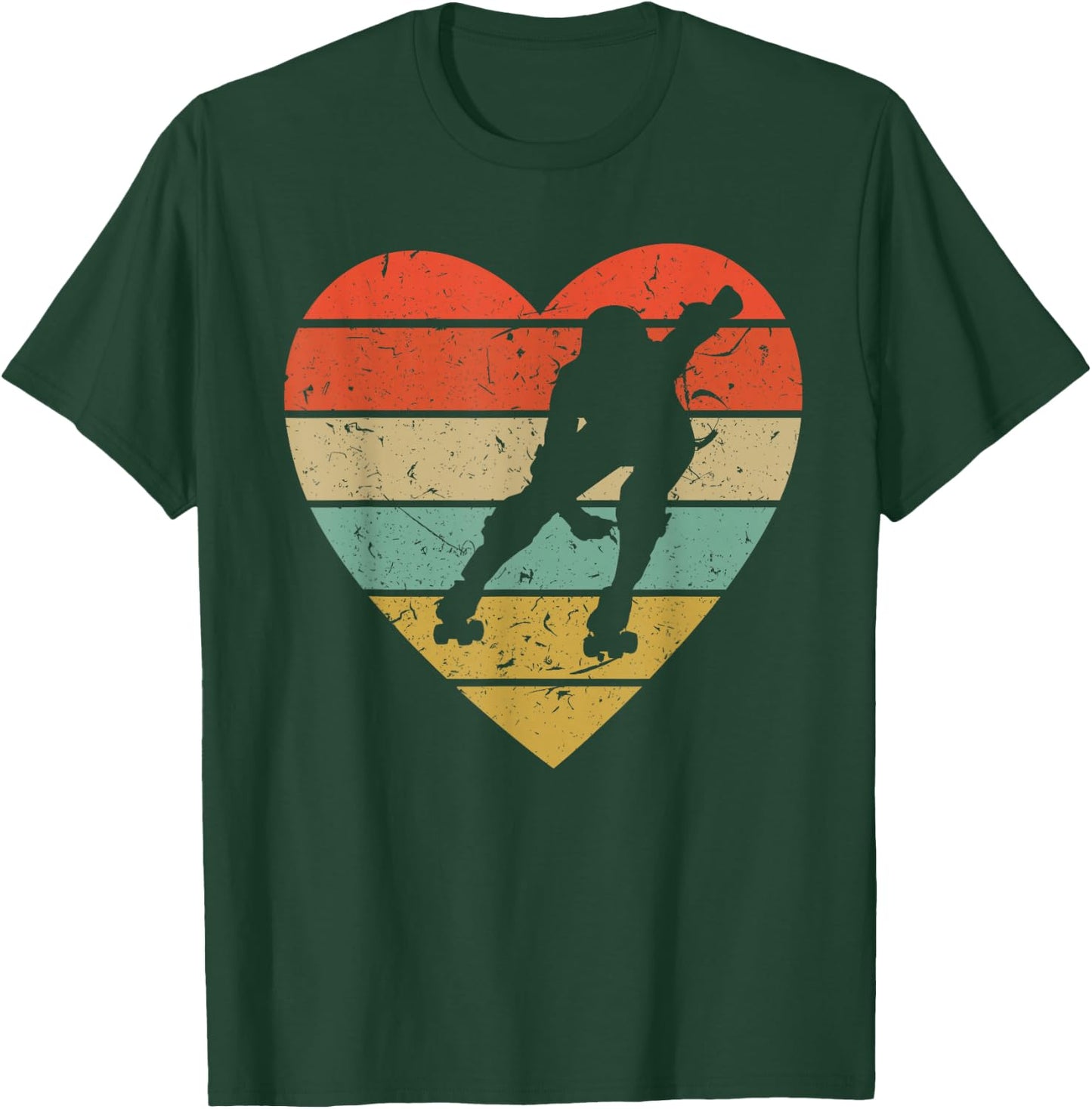 Roller Derby Vintage Design Retro Skater Player Heart Sport T-Shirt - T-Shirt | Forest